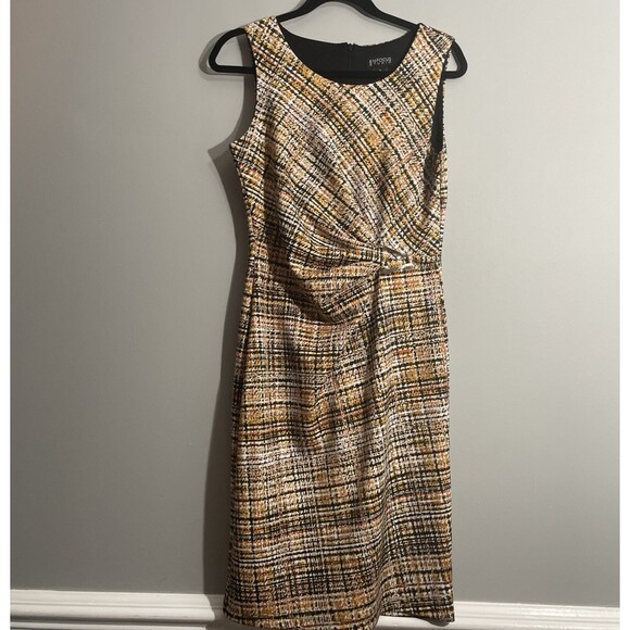 En Focus Studio Dresses & Skirts - Enfocus Studio Dress Size 8  Yellow Black Red Checkered Print Sleeveless Casual